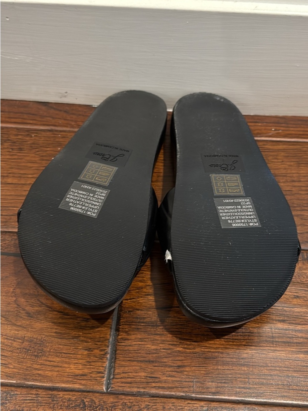J.Crew NIB Ruched Leather Platform Slide Sandal Black Sz 7 - Picture 2 of 3